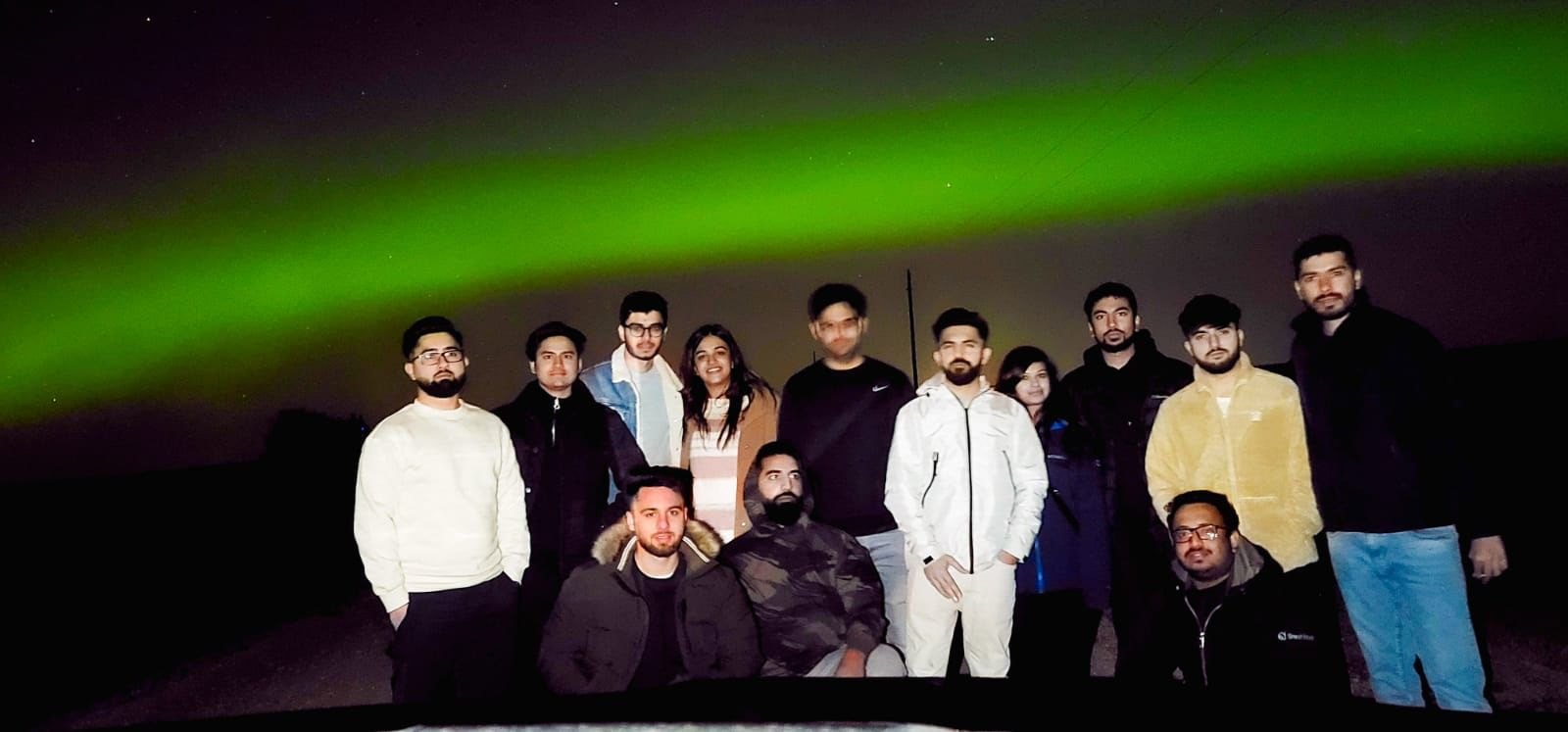 The Telebridge team under the northern lights