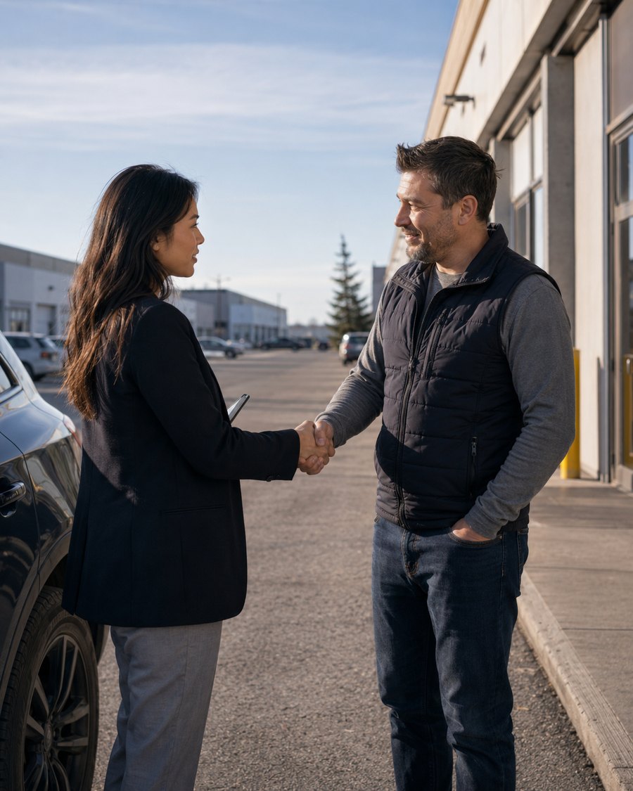 Telebridge rep with a Calgary business client